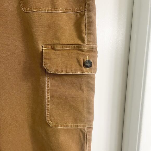 Empyre Womens Marlo Canvas Cargo Y2K Skater Pants - Bronze Brown, Jr. Size 13 - Picture 10 of 15